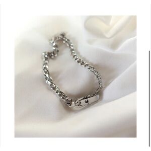 Elegant Silver Chain Buckle Necklace